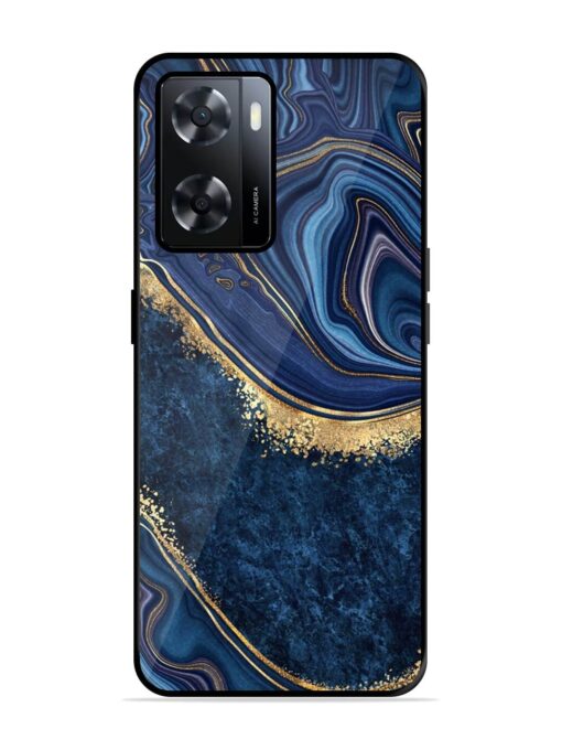 Abstract Background Blue Glossy Metal TPU Phone Cover for Oppo A57 (4G) Zapvi