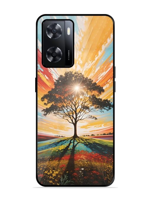 Abstract Tree Colorful Art Glossy Metal Phone Cover for Oppo A57 (4G) Zapvi