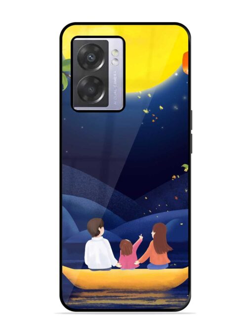 Happy Family And Beautiful View Glossy Metal Phone Cover for Oppo A57 (5G) Zapvi