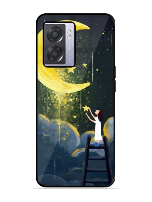 Moonlight Healing Night Illustration Glossy Metal TPU Phone Cover for Oppo A57 (5G)