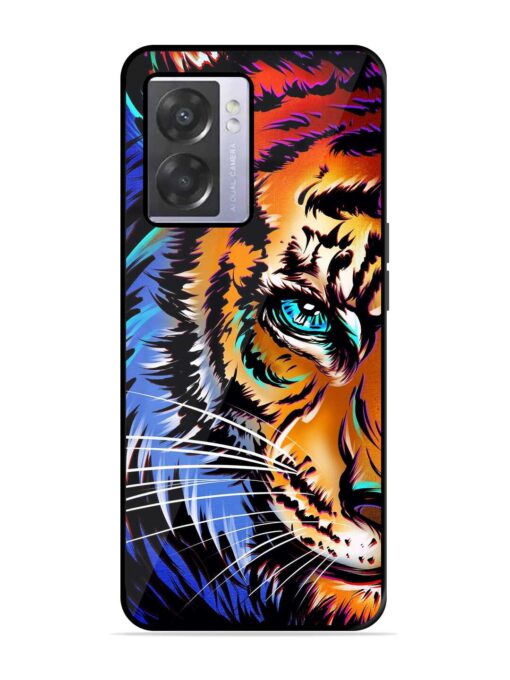 Colorful Lion Art Glossy Metal Phone Cover for Oppo A57 (5G) Zapvi