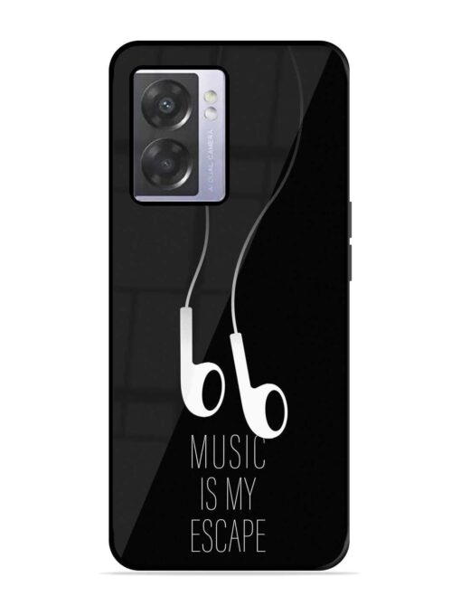 Music Is My Escape Glossy Metal Phone Cover for Oppo A57 (5G) Zapvi