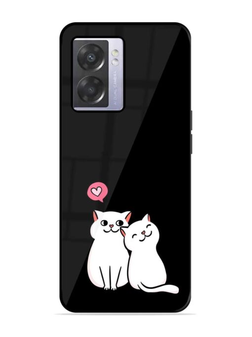 Cat Love Glossy Metal Phone Cover for Oppo A57 (5G) Zapvi