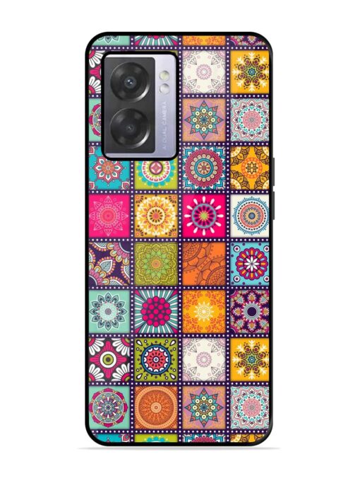 Seamless Pattern Vintage Glossy Metal Phone Cover for Oppo A57 (5G) Zapvi