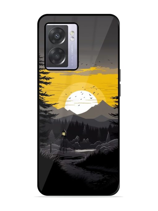 Sunset Vector Glossy Metal Phone Cover for Oppo A57 (5G) Zapvi