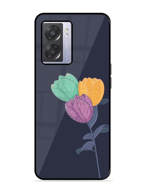 Flower Vector Glossy Metal Phone Cover for Oppo A57 (5G)