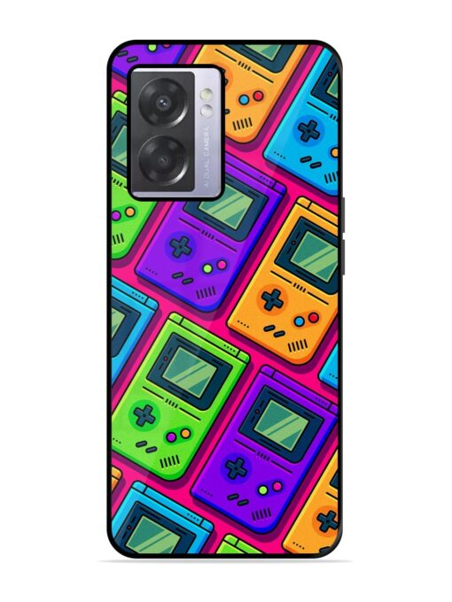 Game Seamless Pattern Glossy Metal Phone Cover for Oppo A57 (5G) Zapvi