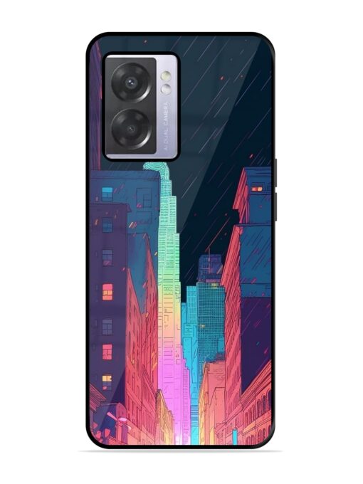 Minimal City Art Glossy Metal Phone Cover for Oppo A57 (5G) Zapvi