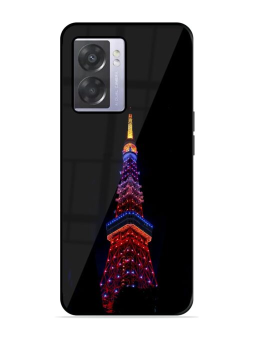 Eiffel Tower Night View Glossy Metal Phone Cover for Oppo A57 (5G) Zapvi