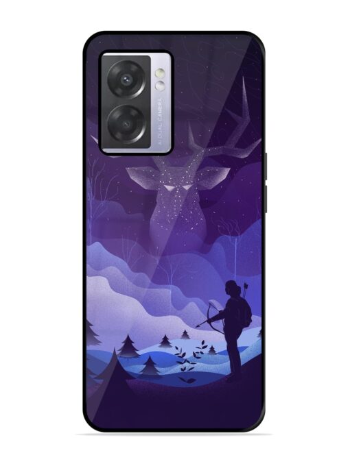 Deer Forest River Glossy Metal Phone Cover for Oppo A57 (5G)