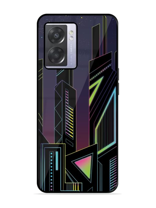 Neon Dreamscape Glossy Metal Phone Cover for Oppo A57 (5G) Zapvi