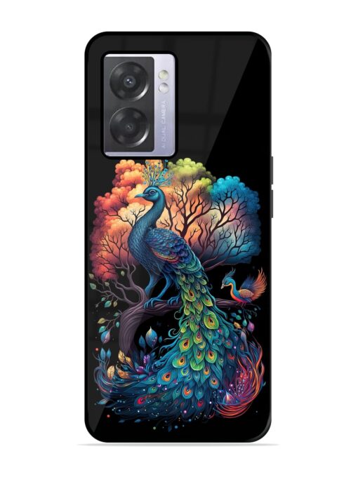 Peacock Tree Art Glossy Metal Phone Cover for Oppo A57 (5G) Zapvi