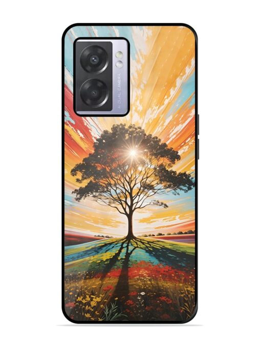 Abstract Tree Colorful Art Glossy Metal Phone Cover for Oppo A57 (5G) Zapvi