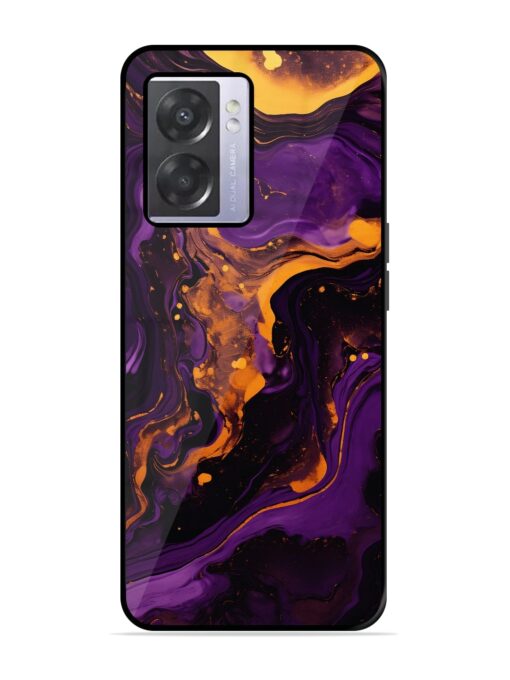 Painting Of A Purple Glossy Metal Phone Cover for Oppo A57 (5G) Zapvi