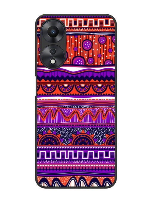 Ethnic Seamless Pattern Glossy Metal TPU Phone Cover for Oppo A58 Zapvi