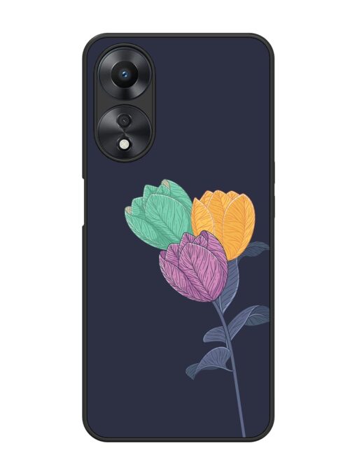 Flower Vector Glossy Metal Phone Cover for Oppo A58