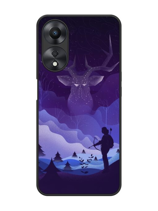 Deer Forest River Glossy Metal Phone Cover for Oppo A58