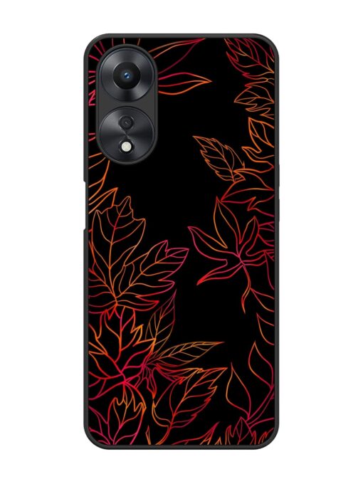 Red Floral Pattern Glossy Metal Phone Cover for Oppo A58 Zapvi