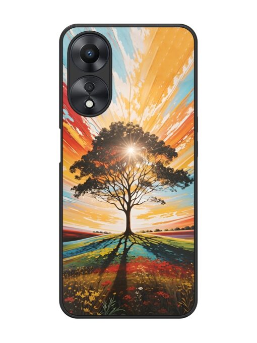 Abstract Tree Colorful Art Glossy Metal Phone Cover for Oppo A58