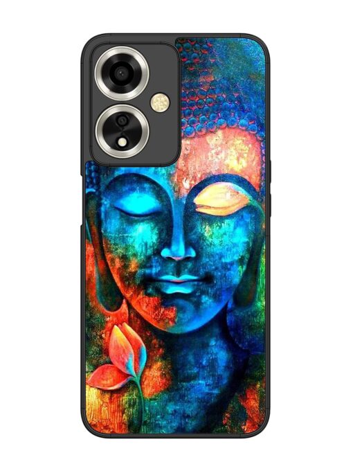 Buddha Painting Glossy Metal Phone Cover for Oppo A59 (5G)