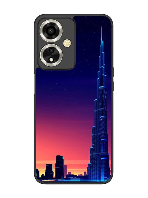 Burj Khalifa Abstract Glossy Metal Phone Cover for Oppo A59 (5G) Zapvi