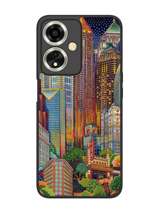 Cityscapes Art Glossy Metal Phone Cover for Oppo A59 (5G)