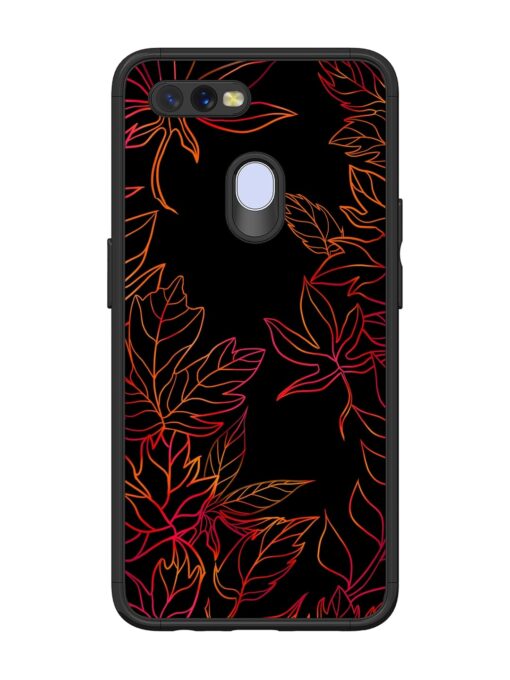 Red Floral Pattern Glossy Metal Phone Cover for Oppo A5S