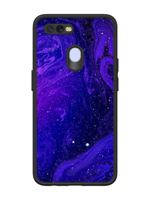 Galaxy Acrylic Abstract Art Glossy Metal Phone Cover for Oppo A7