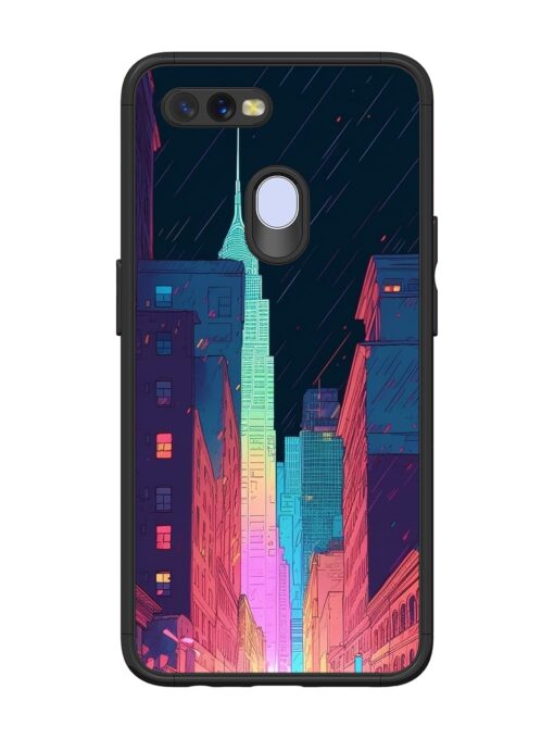 Minimal City Art Glossy Metal Phone Cover for Oppo A7 Zapvi