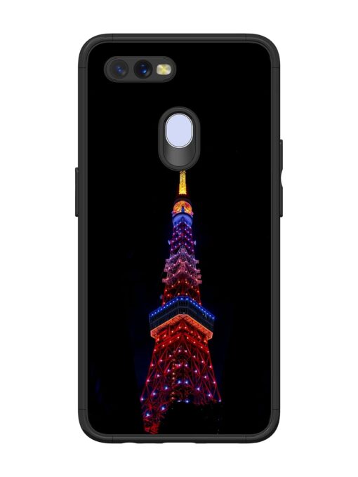 Eiffel Tower Night View Glossy Metal Phone Cover for Oppo A7 Zapvi