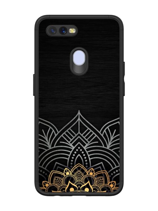 Decorative Golden Pattern Glossy Metal Phone Cover for Oppo A7 Zapvi