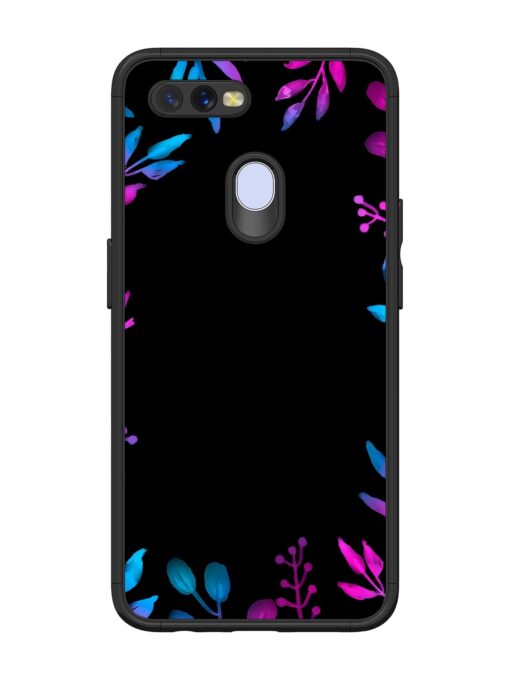 Flower Pattern Watercolor Glossy Metal Phone Cover for Oppo A7 Zapvi