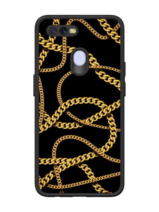 Decorative Golde Chain Glossy Metal Phone Cover for Oppo A7