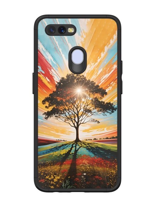 Abstract Tree Colorful Art Glossy Metal Phone Cover for Oppo A7 Zapvi