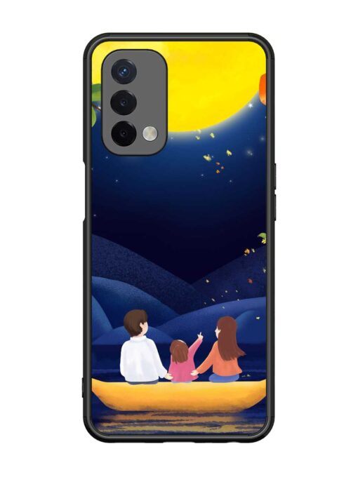 Happy Family And Beautiful View Glossy Metal Phone Cover for Oppo A74 (5G)