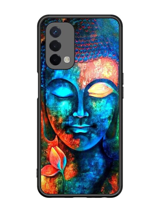 Buddha Painting Glossy Metal Phone Cover for Oppo A74 (5G) Zapvi