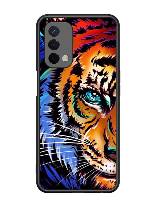 Colorful Lion Art Glossy Metal Phone Cover for Oppo A74 (5G)