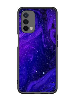 Galaxy Acrylic Abstract Art Glossy Metal Phone Cover for Oppo A74 (5G)
