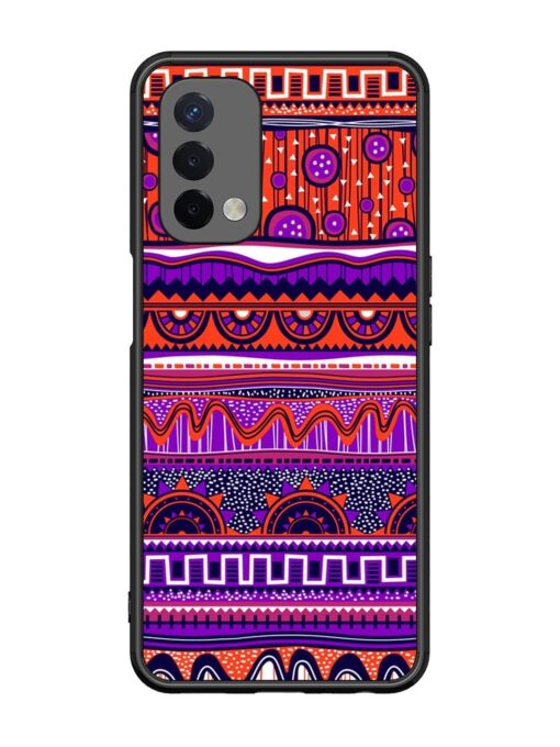 Ethnic Seamless Pattern Glossy Metal TPU Phone Cover for Oppo A74 (5G) Zapvi