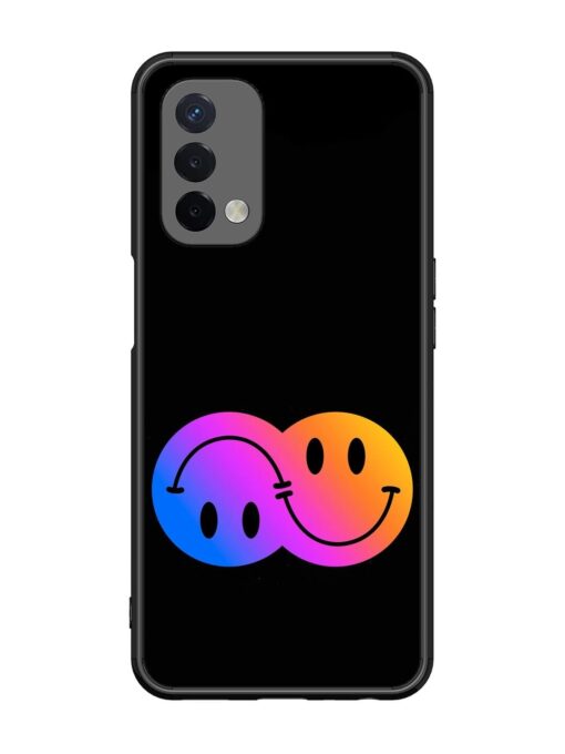 Gradient Smile Art Glossy Metal TPU Phone Cover for Oppo A74 (5G) Zapvi