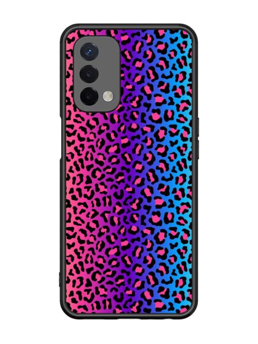 Colorful Leopard Seamless Glossy Metal Phone Cover for Oppo A74 (5G) Zapvi