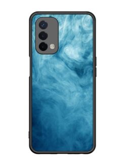 Blue Smoke Art Glossy Metal Phone Cover for Oppo A74 (5G)