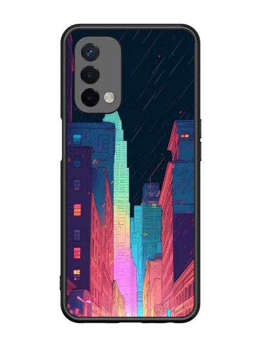 Minimal City Art Glossy Metal Phone Cover for Oppo A74 (5G) Zapvi