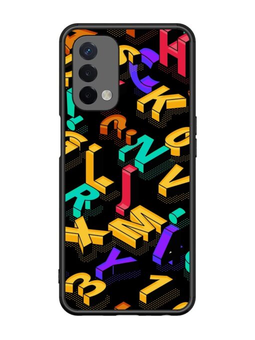 Seamless Pattern With Letters Glossy Metal Phone Cover for Oppo A74 (5G) Zapvi