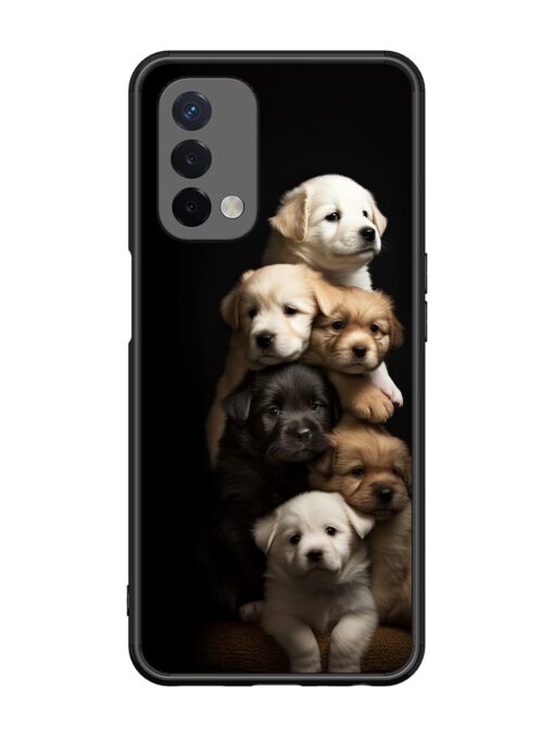 Cute Baby Dogs Glossy Metal Phone Cover for Oppo A74 (5G) Zapvi