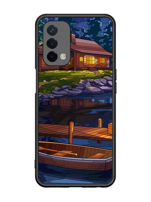 Village Night Scene Glossy Metal Phone Cover for Oppo A74 (5G) Zapvi