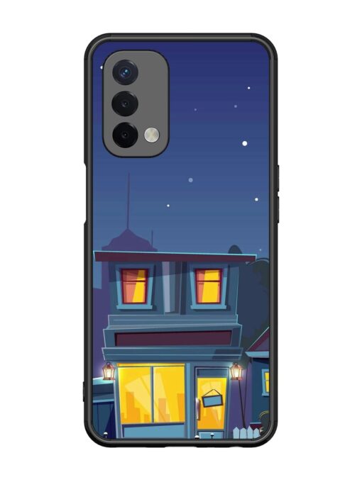 Vector Night House Glossy Metal Phone Cover for Oppo A74 (5G) Zapvi