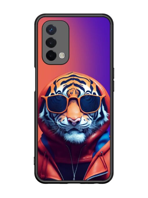 Tiger Animation Glossy Metal Phone Cover for Oppo A74 (5G) Zapvi