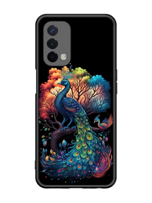 Peacock Tree Art Glossy Metal Phone Cover for Oppo A74 (5G) Zapvi