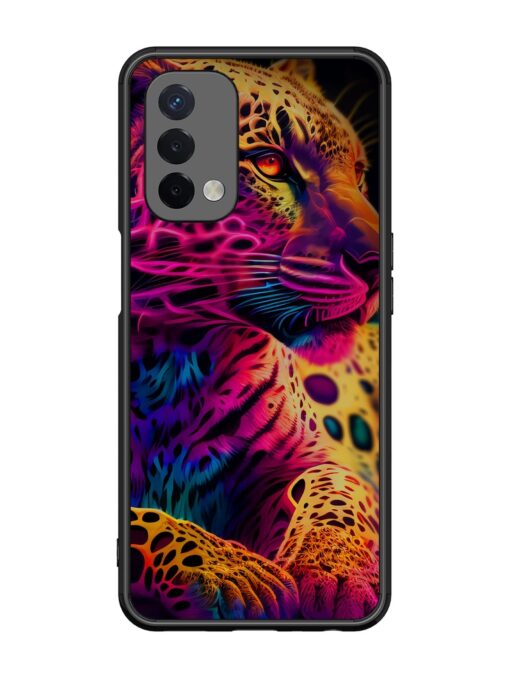 Leopard Art Glossy Metal Phone Cover for Oppo A74 (5G) Zapvi